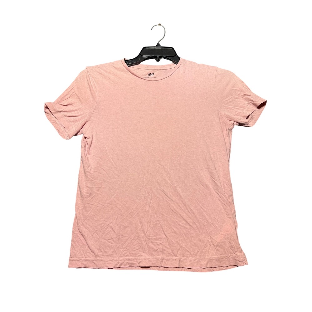 H&M Crewneck T-Shirt Women XS Pink Regular Fit Short Sleeve Cotton